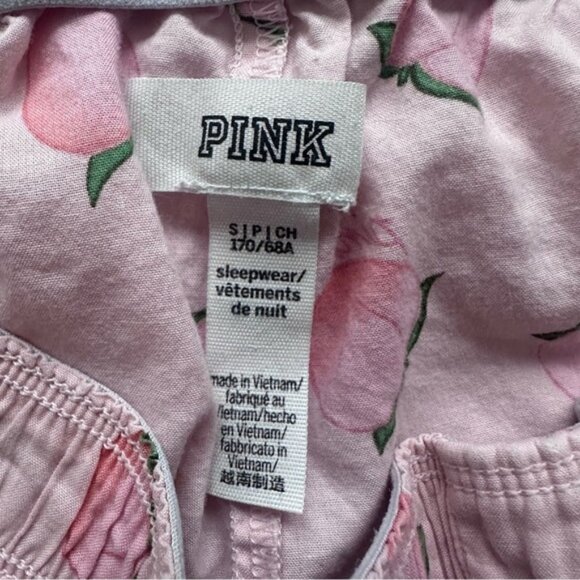 Victorias Secret Pink | Flannel Sleep Boxy Shorts Vanilla Peach | Size Small - Picture 4 of 9